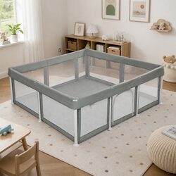 Kids Playpen Foldable 120x180cm Pop-Up Portable Breathable Mesh Safety Barrier