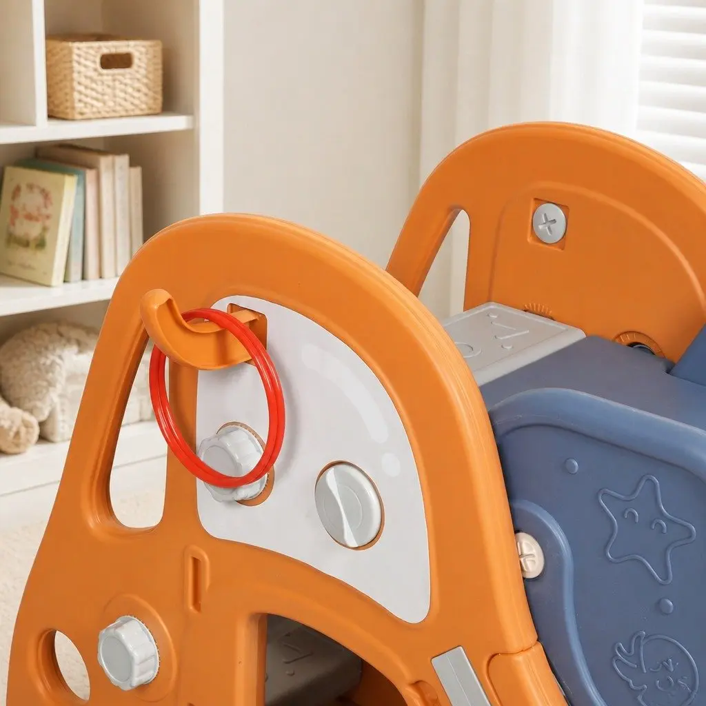 Kids 3-in-1 Slide Climber Basketball Hoop Play Center Indoor Playground Toddler