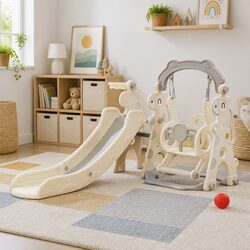 Value-Driven 4-in-1 Kids Slide and Swing Set