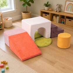 Comfortable and Safe Kids Climbing Blocks Playset - 7 Pieces