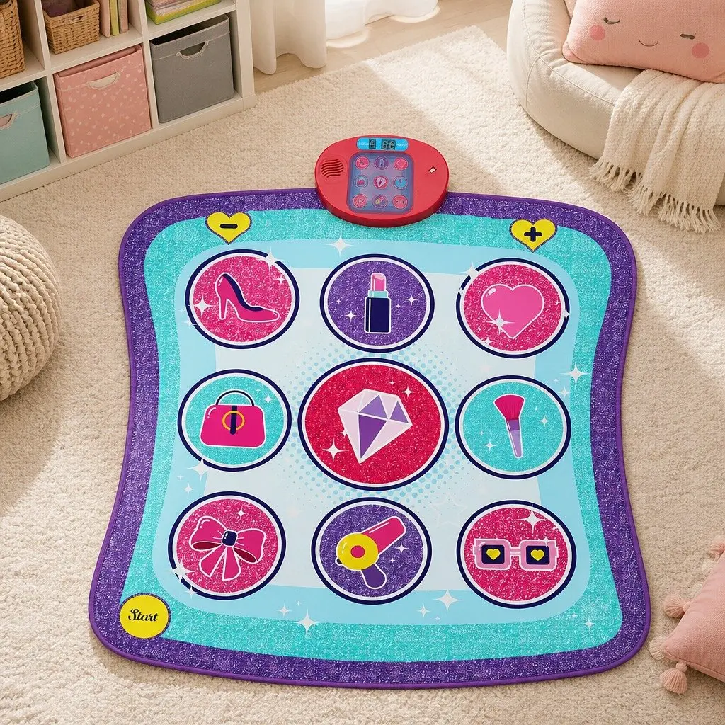 Kids Dance Mat Educational Music Rhythm Game Foldable Portable 93cm L x 89cm W