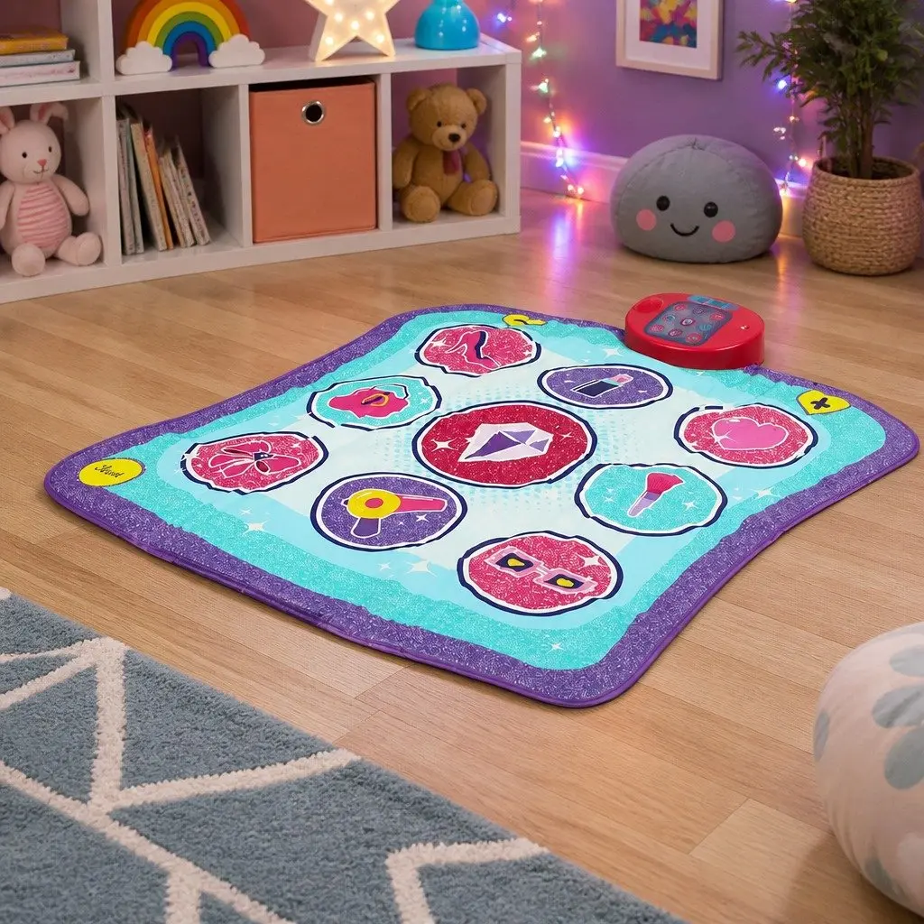 Kids Dance Mat Educational Music Rhythm Game Foldable Portable 93cm L x 89cm W