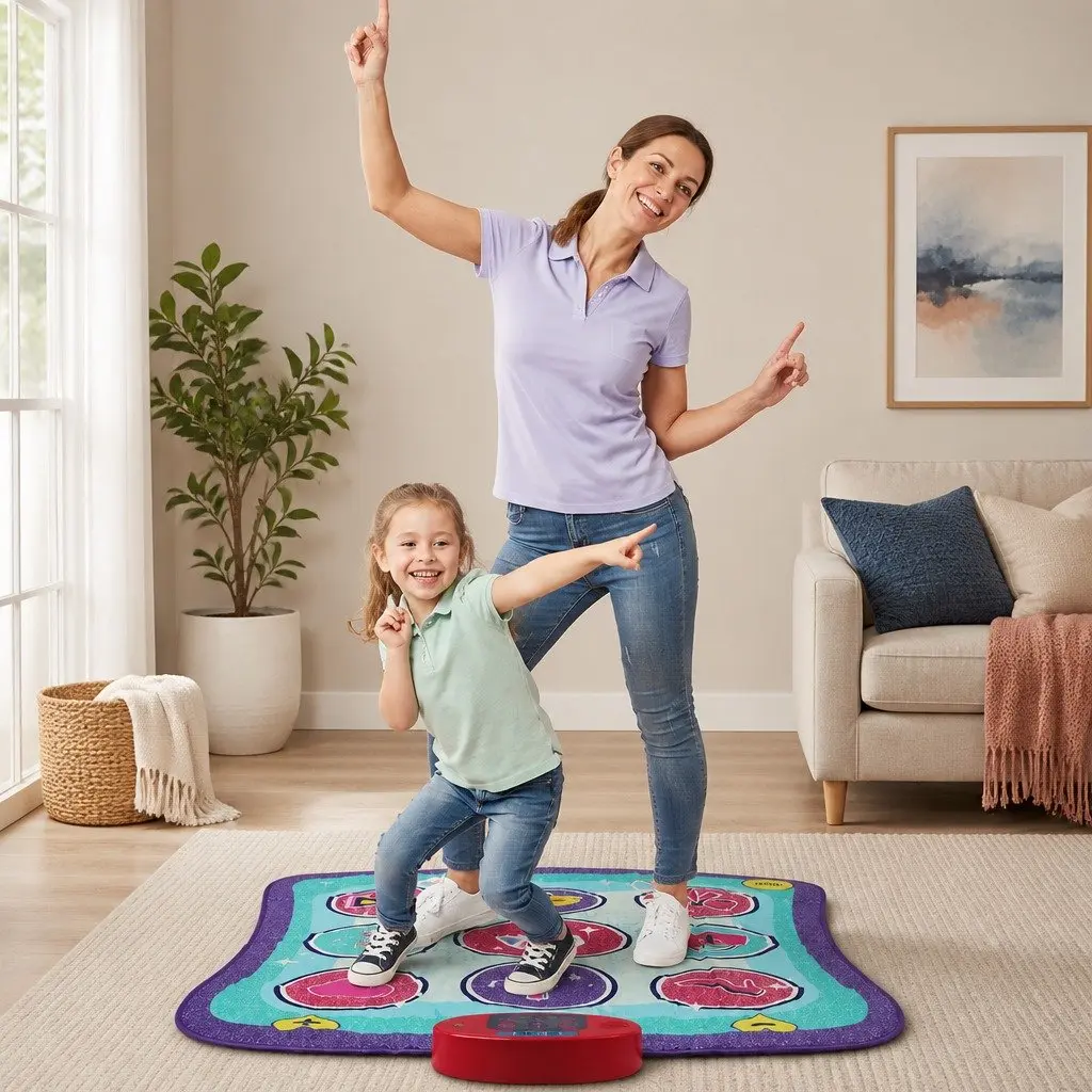 Kids Dance Mat Educational Music Rhythm Game Foldable Portable 93cm L x 89cm W