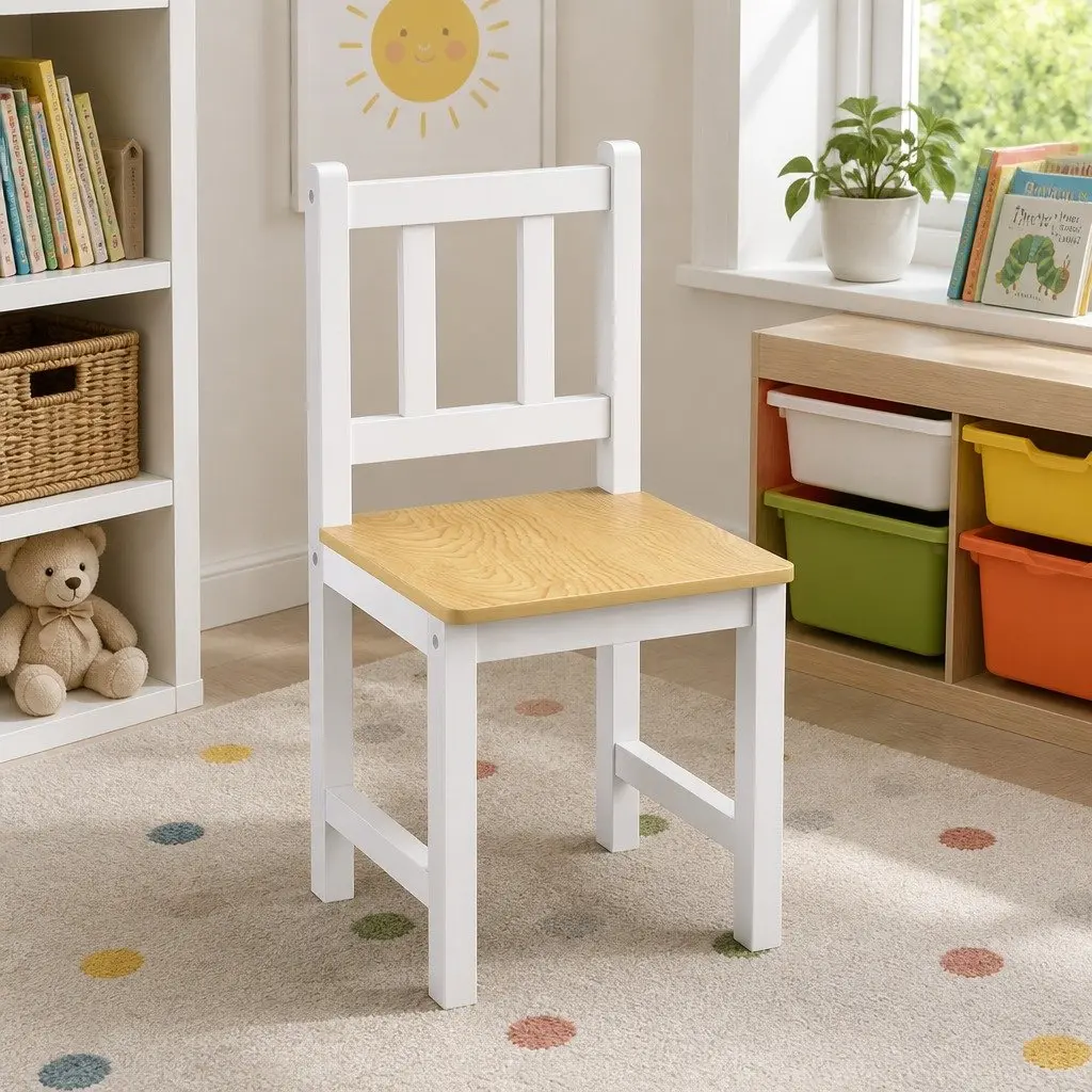 Kids Table and Chairs Set Study Activity Play Craft White 3 Piece