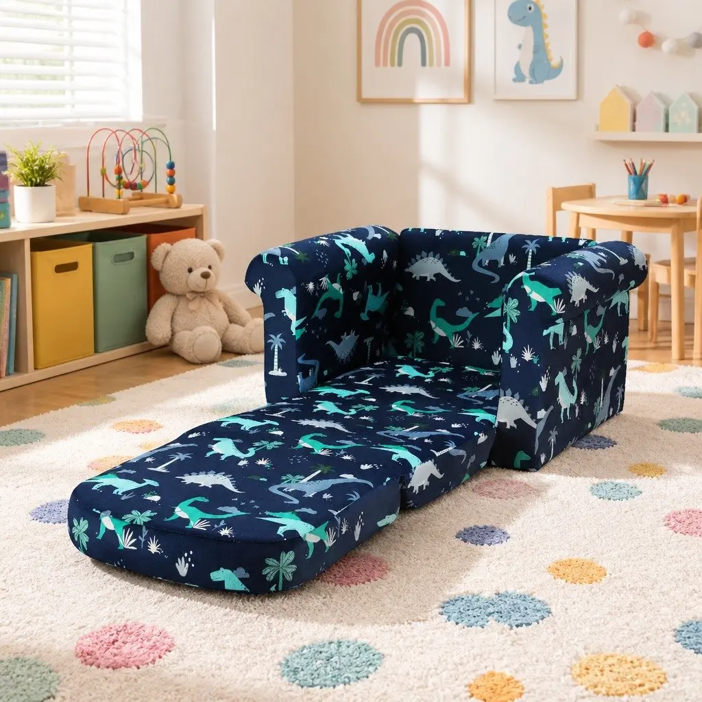 Kids Sofa 1 Seater Navy Blue for Home Use