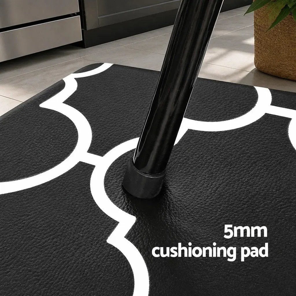 Kitchen Mat 45x120cm Non-slip PVC Floor Rug Cushioning Fatigue Relief Black