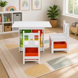 Comfortable Kids Table and Chairs with Storage for Value
