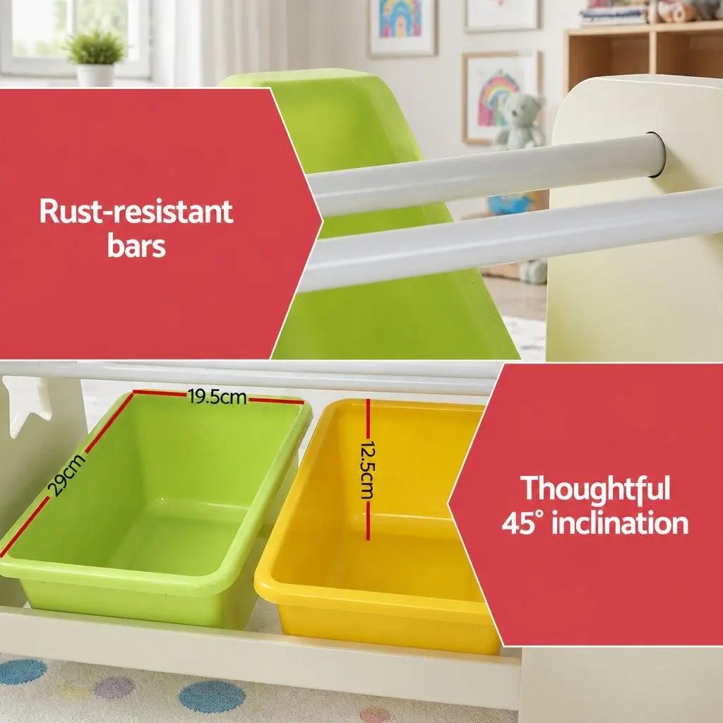 Kids Table and Chairs Set Children Furniture with Storage Boxes Play Dining