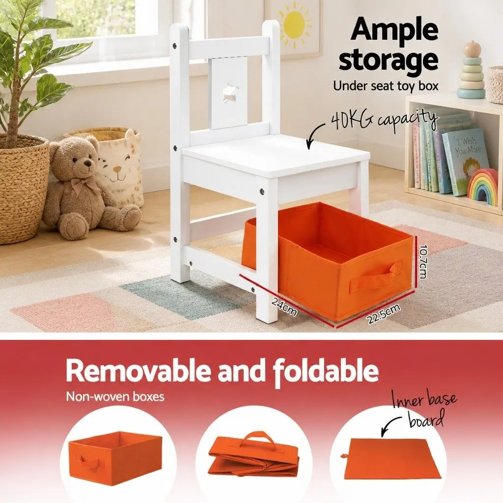 Kids Table and Chairs Set Children Furniture with Storage Boxes Play Dining