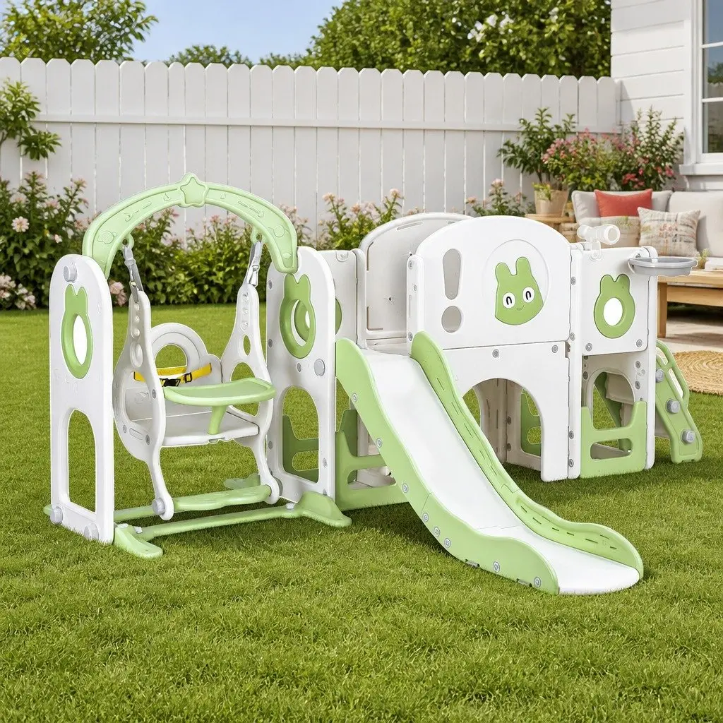 4-in-1 Kids Swing Slide Set for Endless Fun