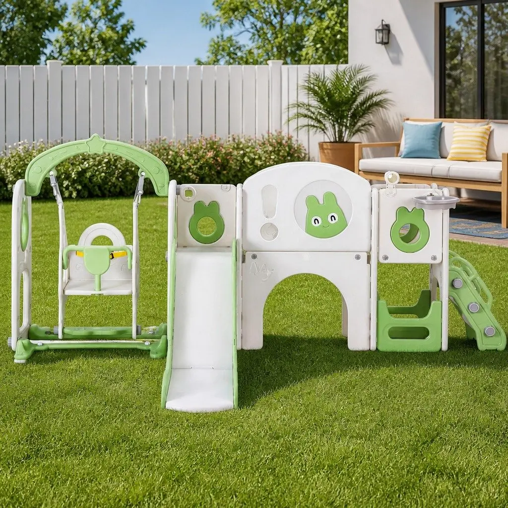 4-in-1 Kids Swing Slide Set for Endless Fun