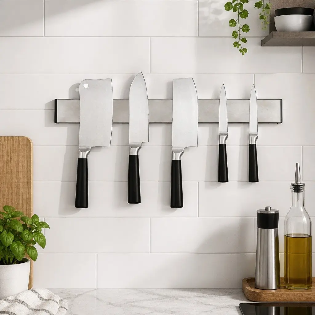 Magnetic Knife Holder Wall Mount Kitchen Storage Organizer 40cm Silver