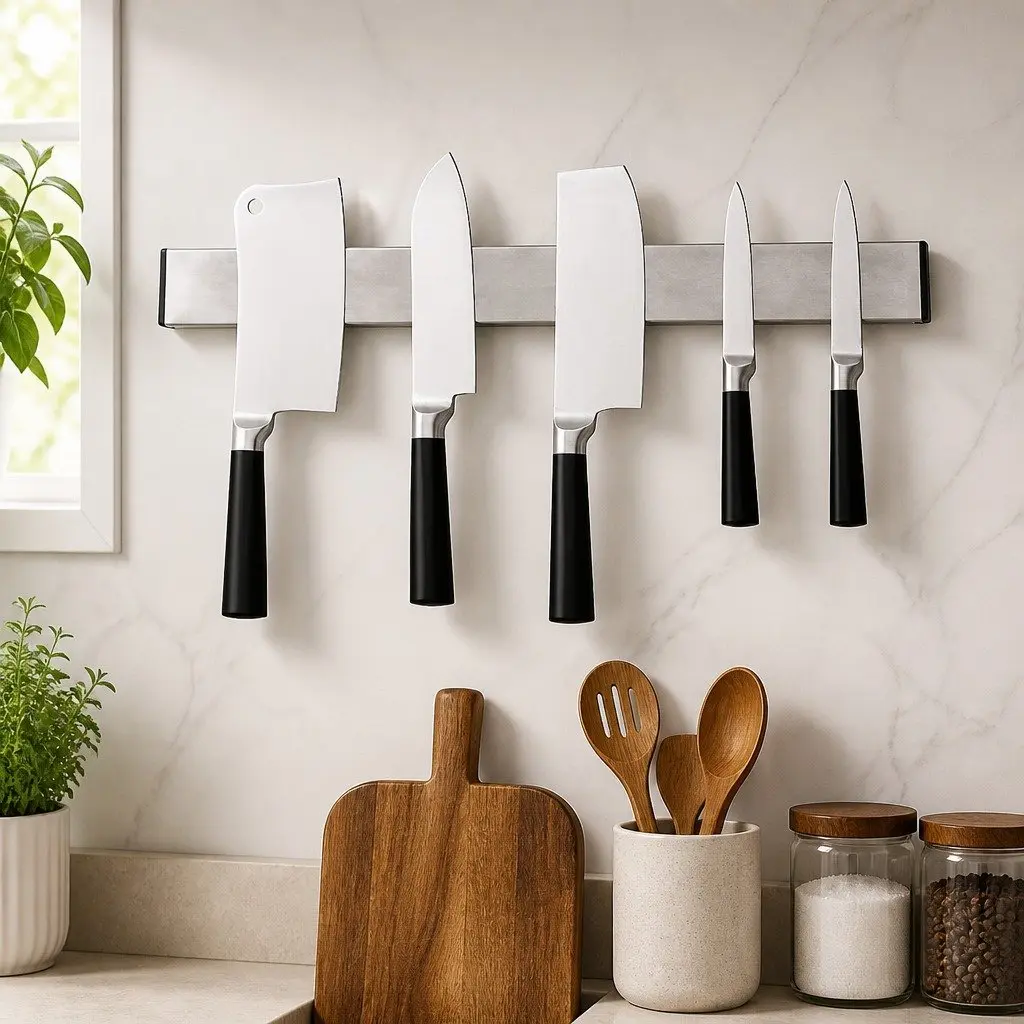 Magnetic Knife Holder Wall Mount Kitchen Storage Organizer 40cm Silver