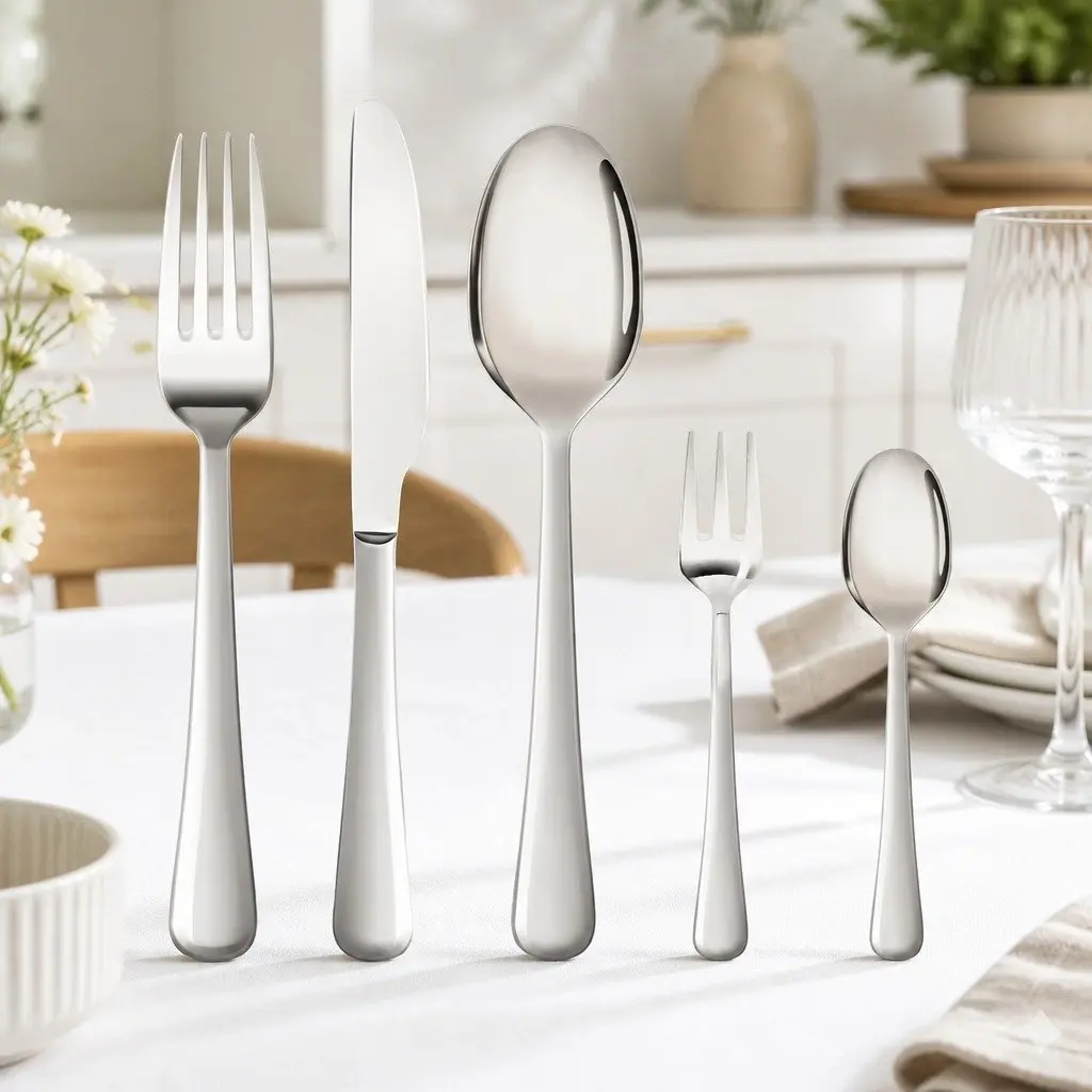 30 Piece Cutlery Set Stainless Steel Forks Knives Spoons Silver Dining