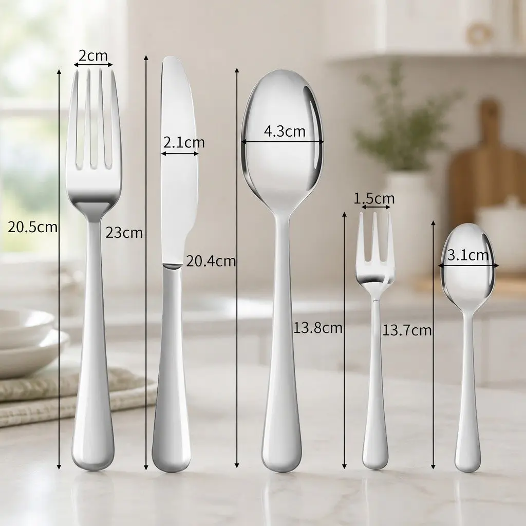 30 Piece Cutlery Set Stainless Steel Forks Knives Spoons Silver Dining