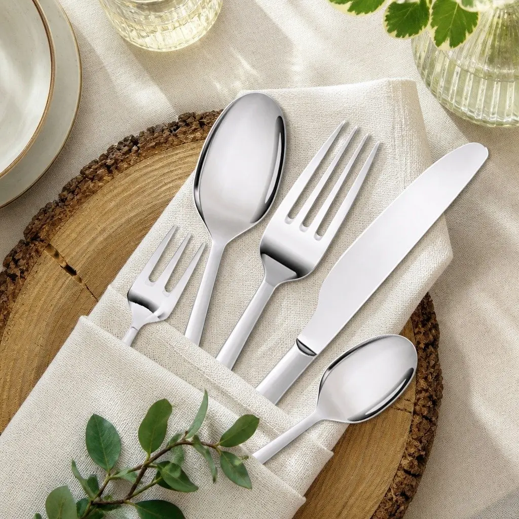 30 Piece Cutlery Set Stainless Steel Forks Knives Spoons Silver Dining