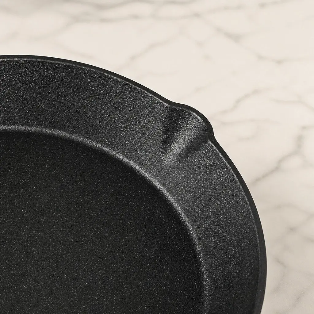 Cast Iron Frying Pan Set Non-Stick Cookware 3 Piece Black