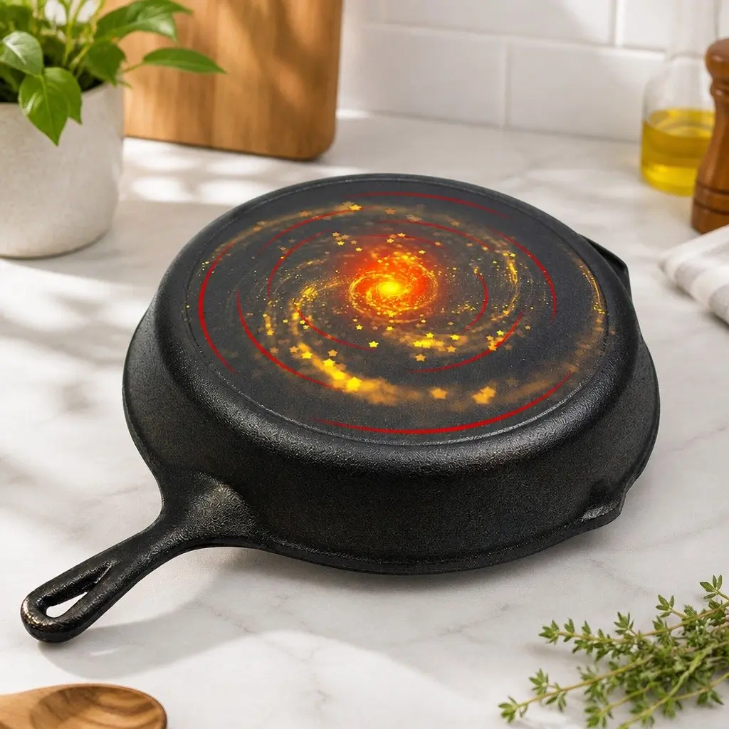 Cast Iron Frying Pan Non Stick Skillet 29.7 cm Black