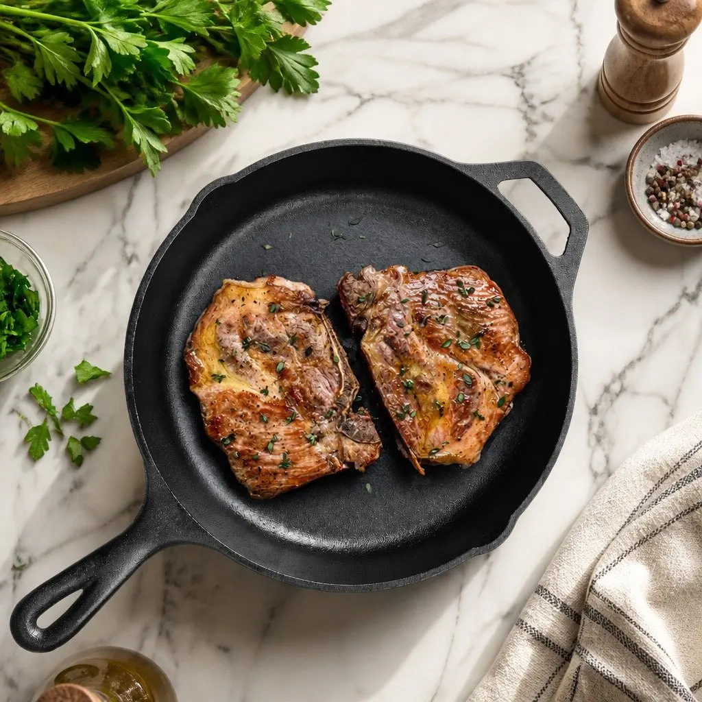 Cast Iron Frying Pan Non Stick Skillet 29.7 cm Black