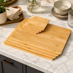 Warm and Practical Bamboo Placemat and Coaster Set - 8 Pieces