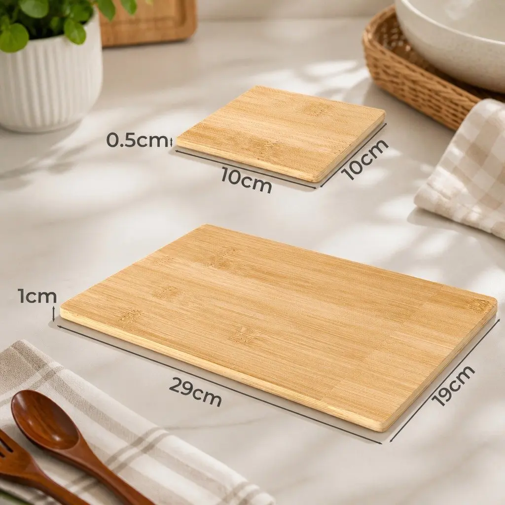 Bamboo Placemat Coaster Set 8 Pcs Natural Dining Table Protection Heat Resistant