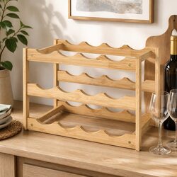 Bamboo Wine Rack: A Reliable 12-Bottle Storage Solution