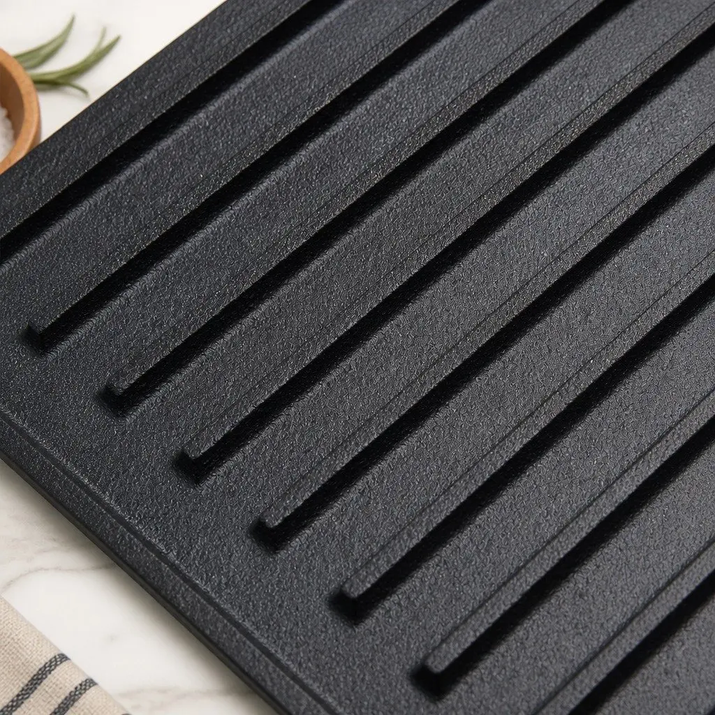 Cast Iron Reversible Griddle Pan Cooking 49.5cm Black