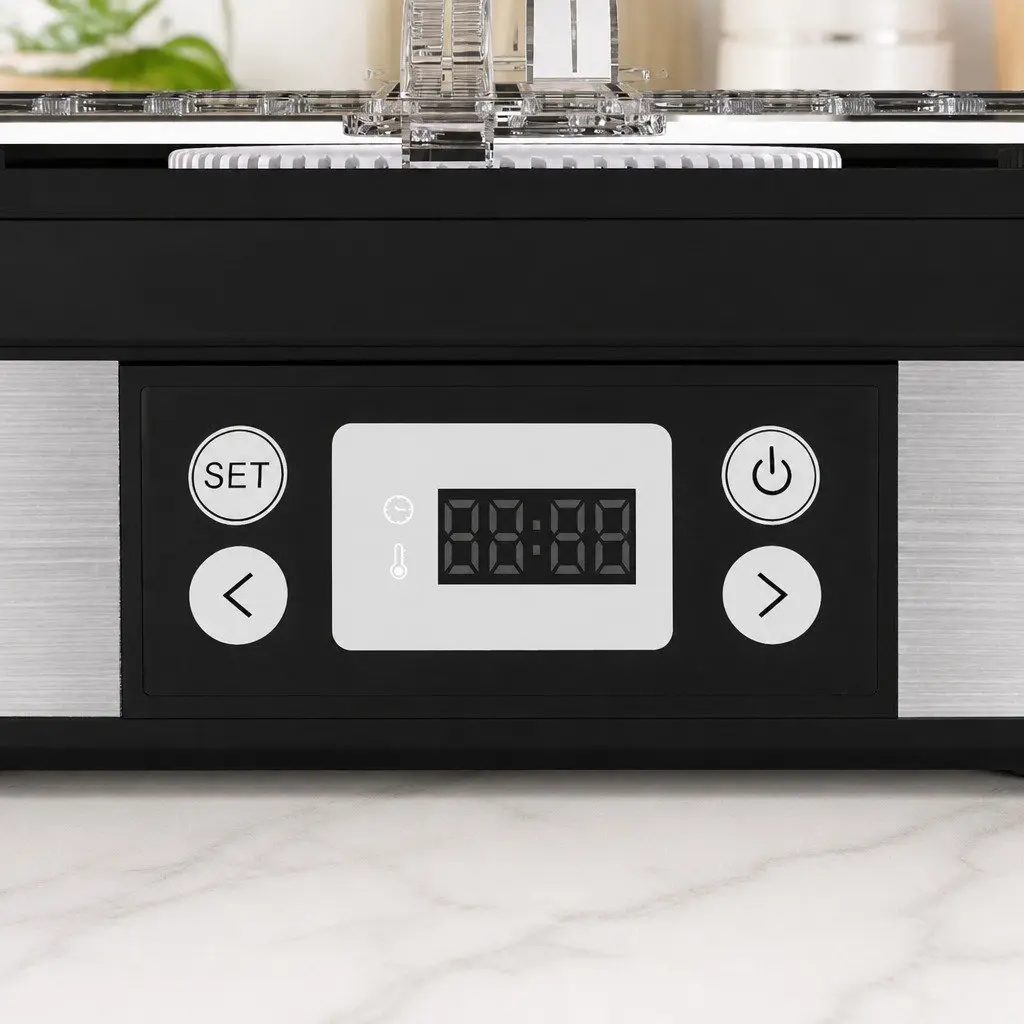 5 Tray Food Dehydrator Digital LED Controls Stainless Steel Black