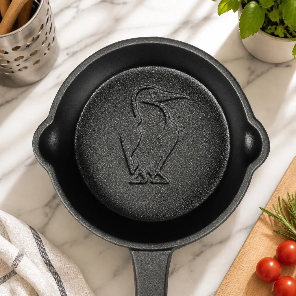Mini Cast Iron Frying Pan Set Non-Stick Cookware Eggs Pancakes Pizza Skillet