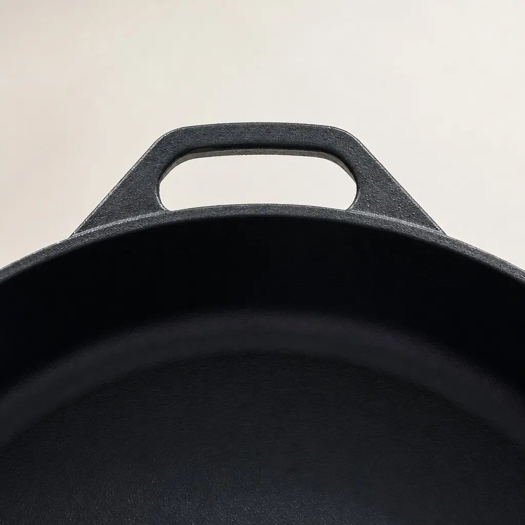 Cast Iron Skillet Frying Pan Non Stick Cookware 32.5cm Black