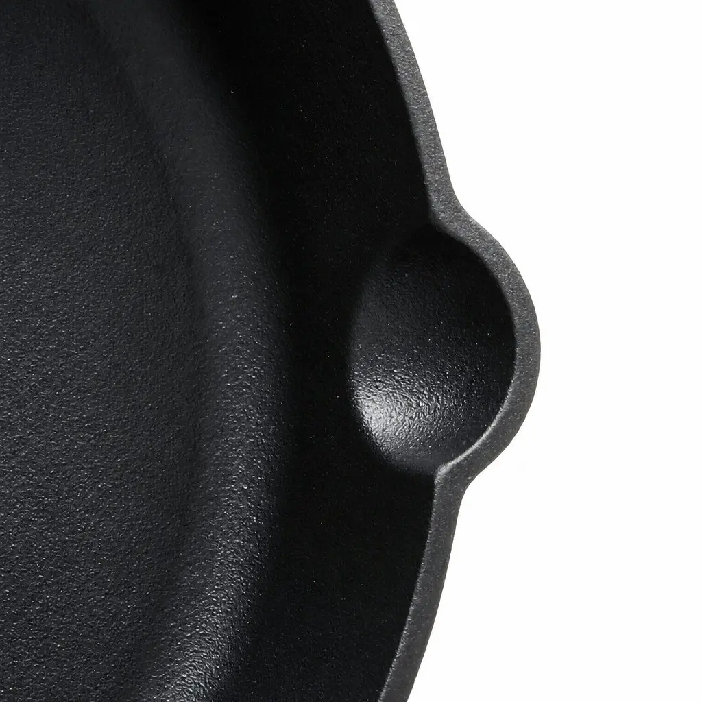 Cast Iron Skillet Frying Pan Non Stick Cookware 32.5cm Black