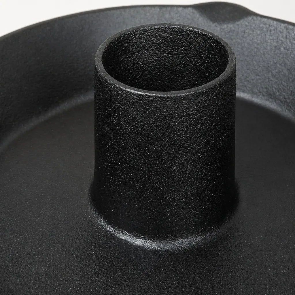 Cast Iron Roaster Stand Chicken Beer Can Holder 26.5cm Black