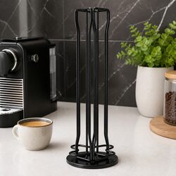 Coffee Pod Holder Stand Rotating Metal Organizer Storage Rack 40 Capsules