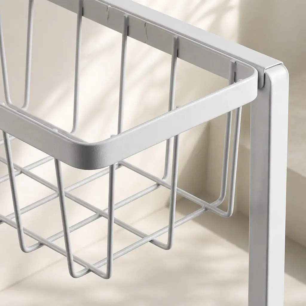 Under Sink Storage Rack 2-Tier Sliding Organiser Kitchen Bathroom White