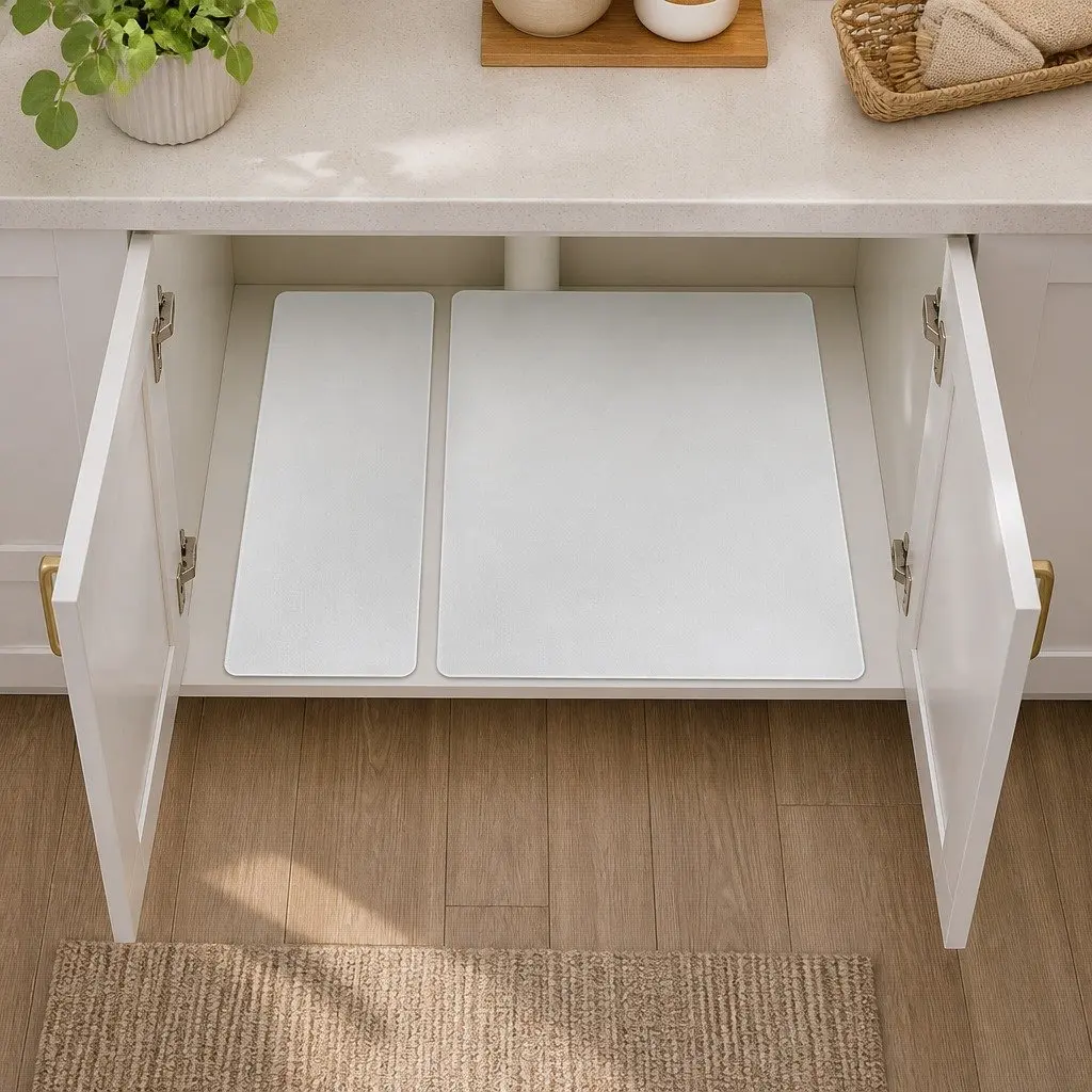 Under Sink Storage Rack 2-Tier Sliding Organiser Kitchen Bathroom White