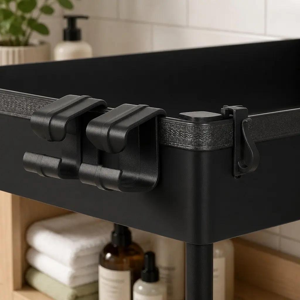 Under Sink Storage Rack Multi Purpose Organizer 2 Tier Pull Out Drawer Black
