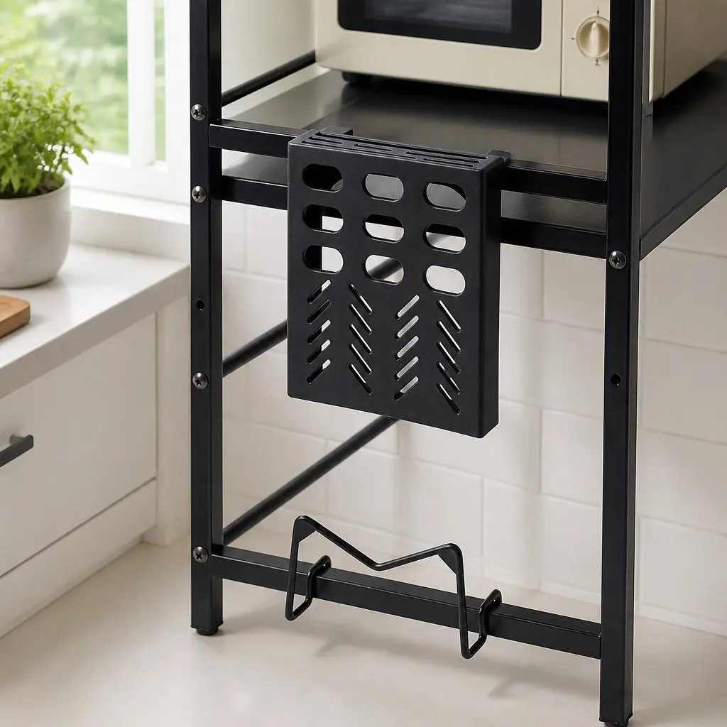 3 Tier Microwave Shelf Adjustable Extendable Kitchen Storage Rack Stand