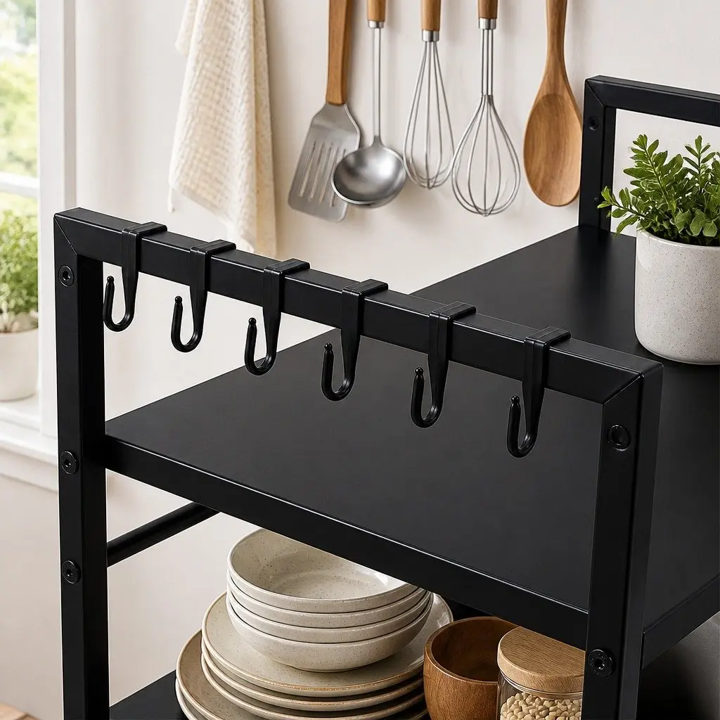 3 Tier Microwave Shelf Adjustable Extendable Kitchen Storage Rack Stand