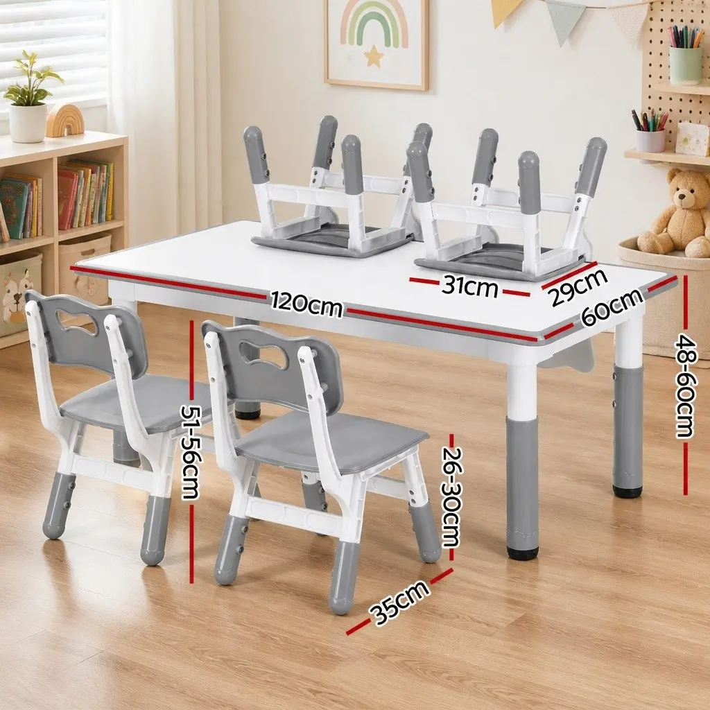 Kids Table and Chair Set with Draw-on Surface