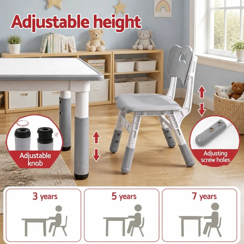 Kids Table and Chair Set with Draw-on Surface