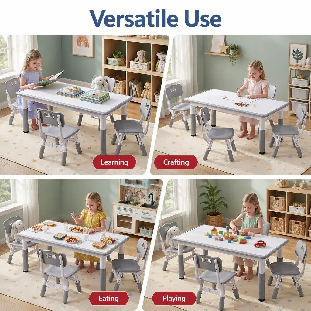 Kids Table and Chair Set with Draw-on Surface