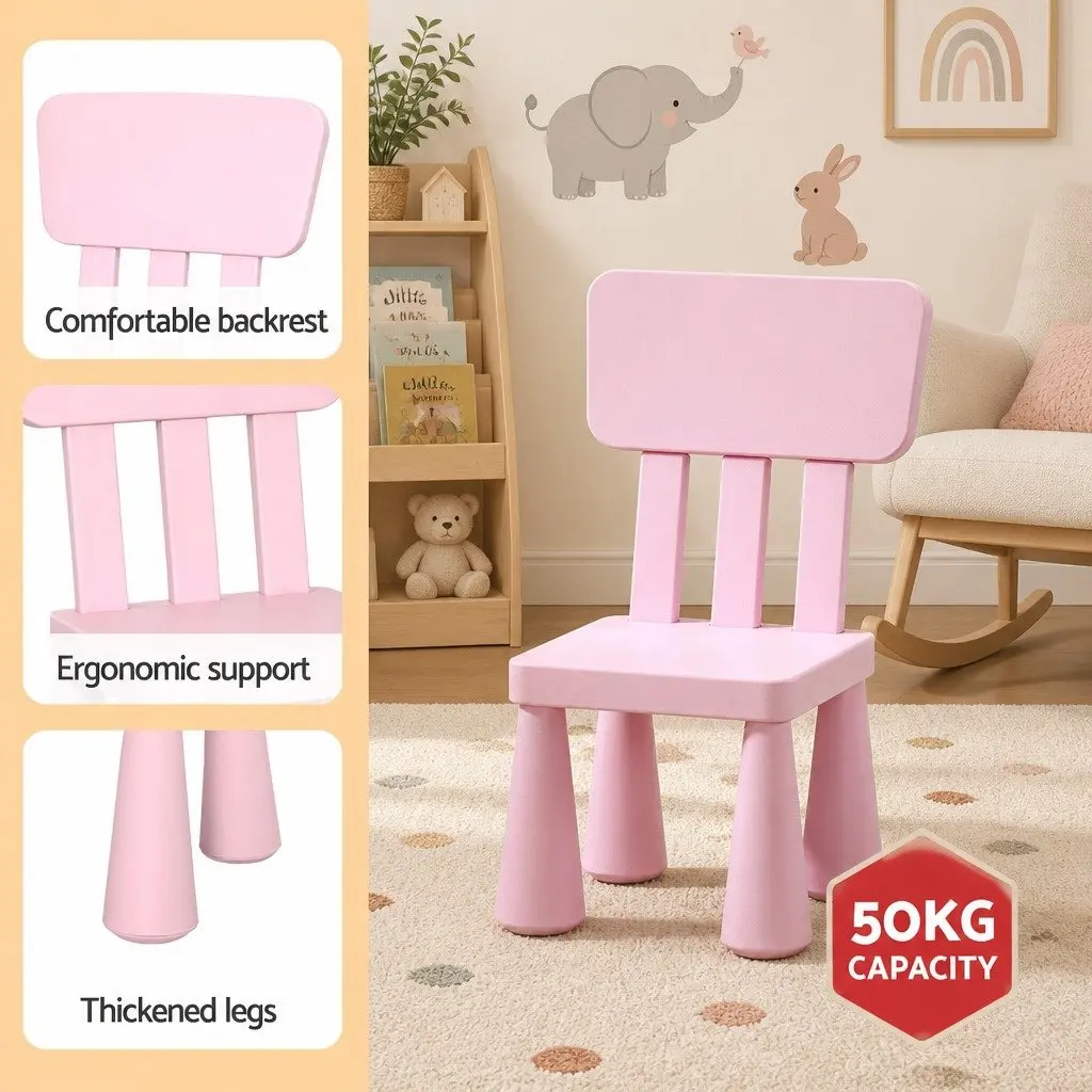Kids Table and Chairs Set Playtime Study Room 75cm Pink
