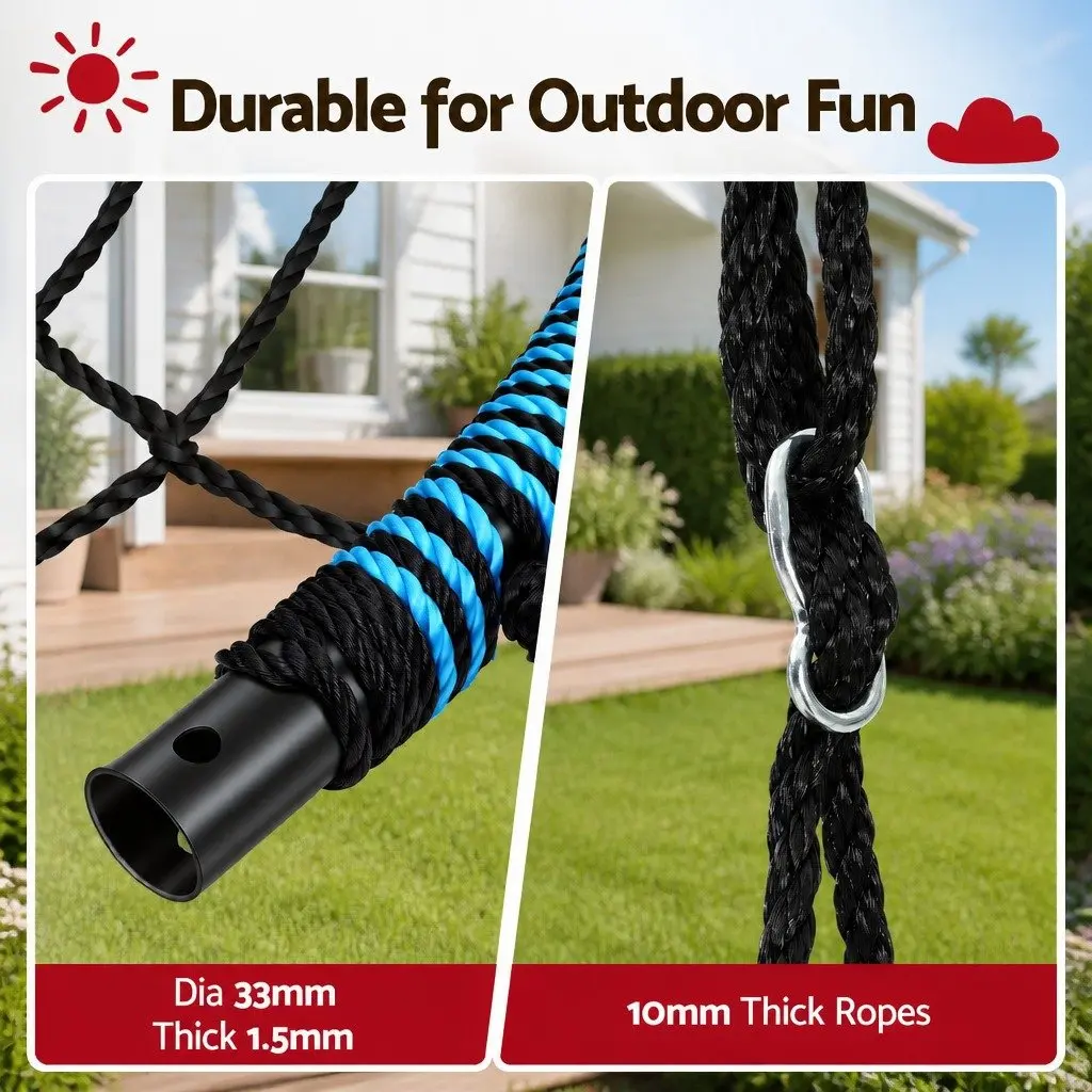Hammock Tree Swing Nest 98.5cm Outdoor Backyard Playground Oval Blue