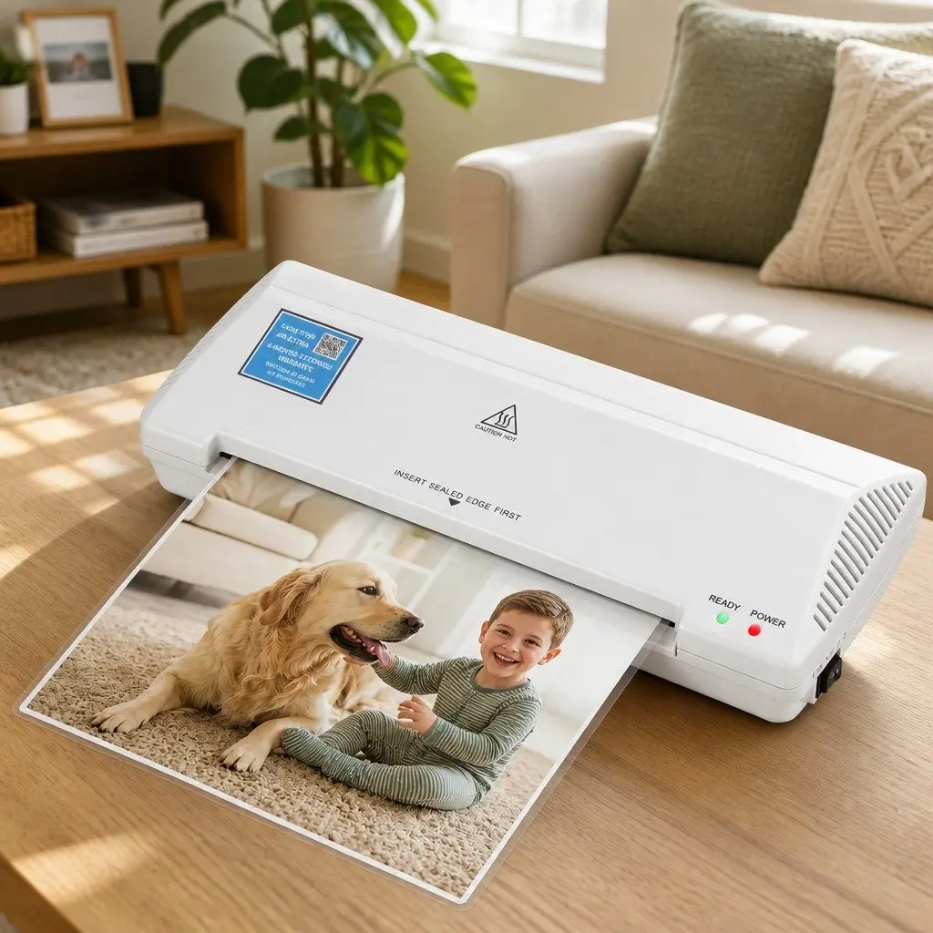 A4 Laminator Machine Hot Cold Thermal Fast Lamination Anti-Jam White