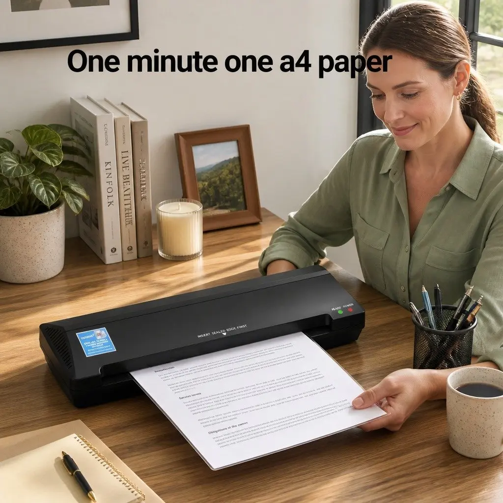 A3 Laminator Machine Hot Cold Thermal Fast Lamination Anti-Jam Black