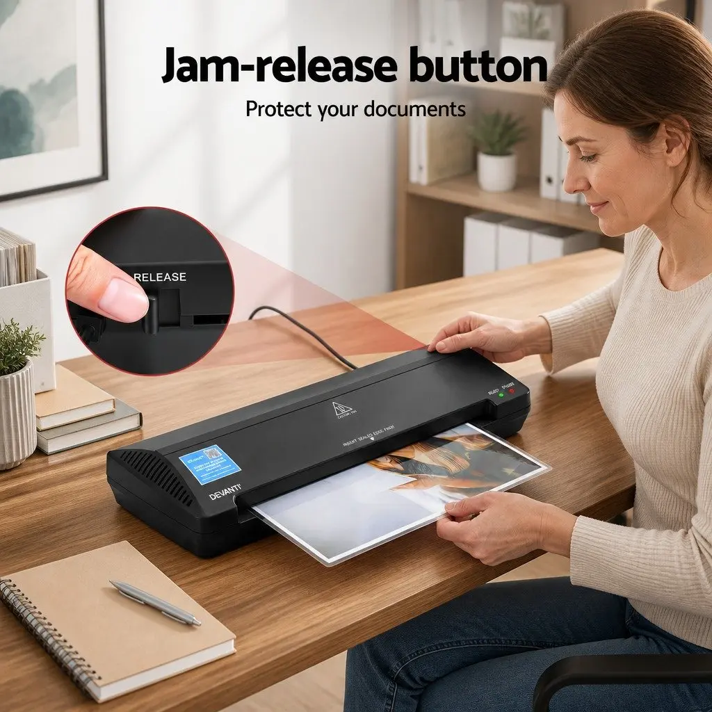 A3 Laminator Machine Hot Cold Thermal Fast Lamination Anti-Jam Black