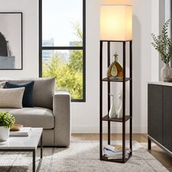 Practical Vintage Floor Lamp with Storage & Light