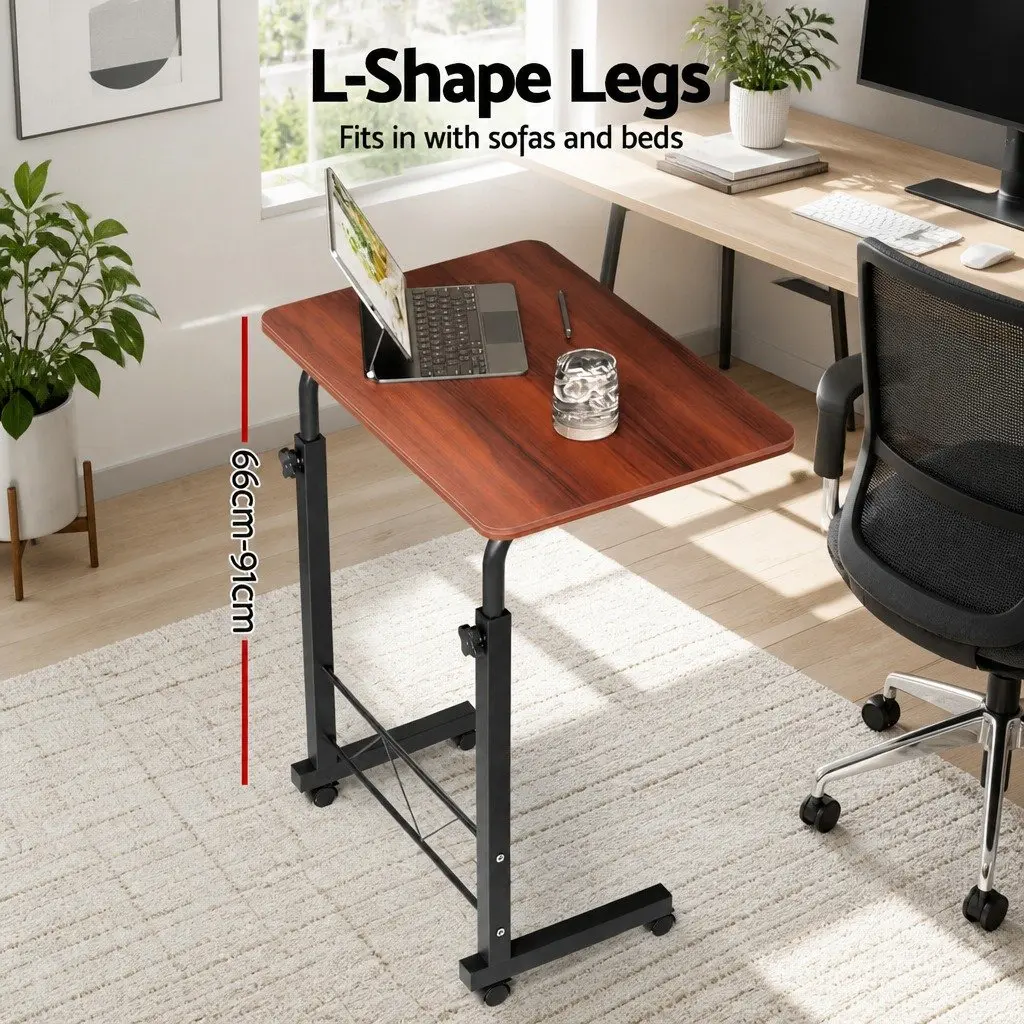 Mobile Laptop Desk Adjustable Height 60cm Brown Office Study Stand