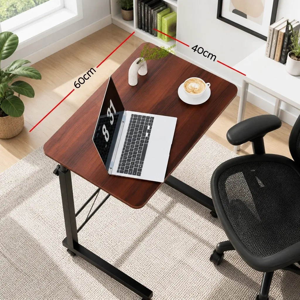 Mobile Laptop Desk Adjustable Height 60cm Brown Office Study Stand
