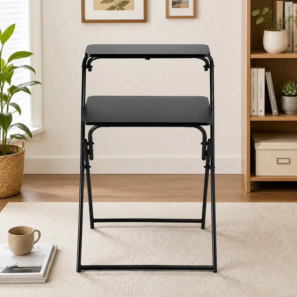 Foldable Laptop Desk Adjustable Study Writing Home Office Black